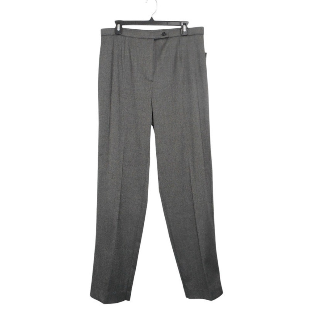 Pantology Pants 14W Gray Black Dress‎ Straight Leg Career Casual Trouser